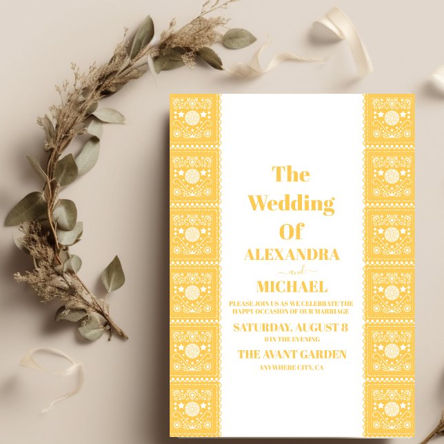 Convite Casamento com Design de Talavera mexicano (Criador carregado)