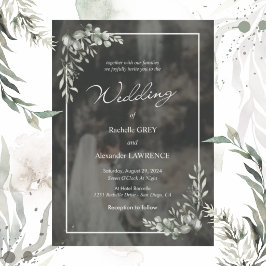 Convite Casamento com Design Floral Elegante de Eucalipto