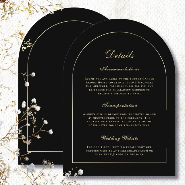 Convite Casamento com Detalhes de Arco Dourado Mínimo Fund (Criador carregado)
