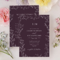 Casamento com Detalhes de Monograma de Folha Roxa 