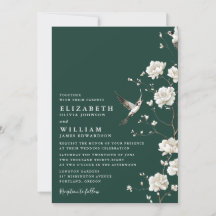 Casamento com detalhes florais em Chinoiserie Verd