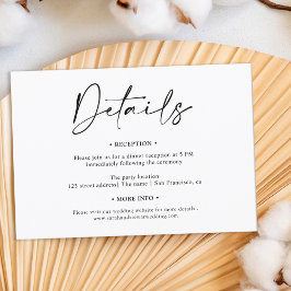 Convite Casamento com detalhes simples e elegantes em pret