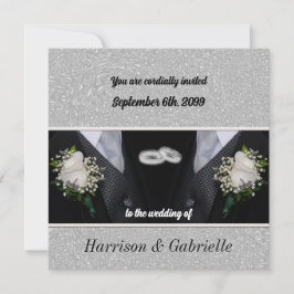 Convite Casamento com dois Gay preto Tux