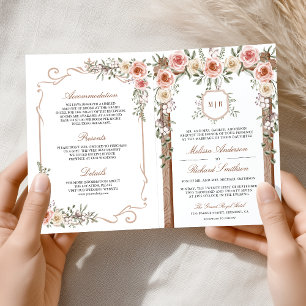 Convite Casamento com Dossel Floral Boho de Madeira Rústic