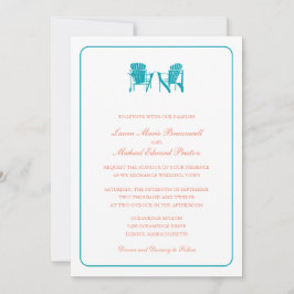 Convite Casamento com duas cadeiras Adirondack