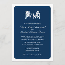 Convite Casamento com duas cadeiras Adirondack