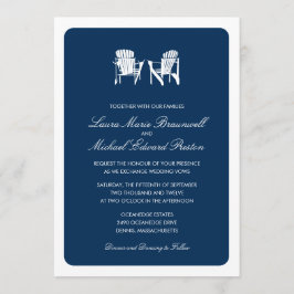 Convite Casamento com duas cadeiras Adirondack
