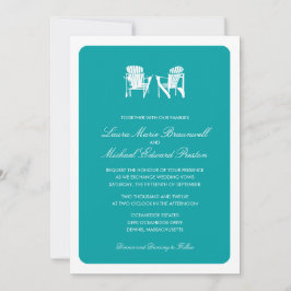 Convite Casamento com duas cadeiras Adirondack