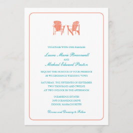 Convite Casamento com duas cadeiras Adirondack