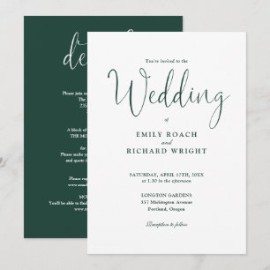 Convite Casamento com Elegância em Verde Esmeralda Tudo em