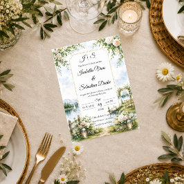 Convite Casamento com Elegância Romântica no Jardim à Beir