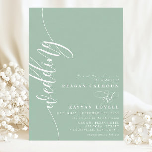 Convite Casamento com Elegante Letra Caligráfica em Tom de