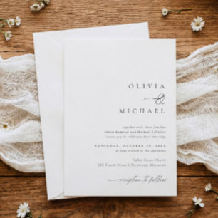 Convite Casamento com Escrita à Mão Simples e Elegante