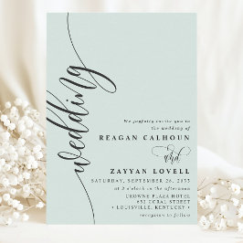 Convite Casamento com Escrita em Caligrafia Elegante em Pa