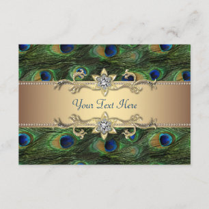 Convite Casamento com Esmeralda Verde Dourado Real Pavão I