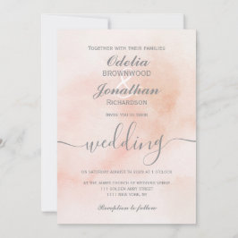 Convite Casamento com Estética Simples e Elegante em Aquar