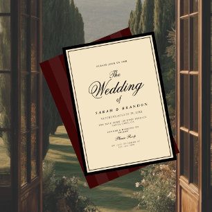 Convite Casamento com Estilo Clássico Luxuoso e Vintage