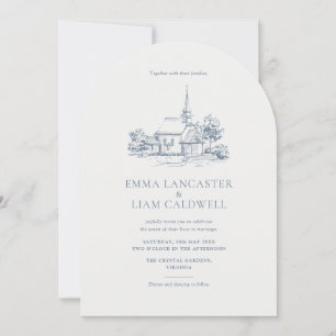 Convite Casamento com Estilo de Arca de Esquema de Avenida