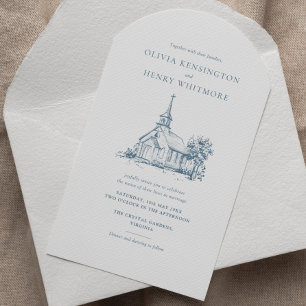 Convite Casamento com Estilo de Arca de Esquema de Avenida