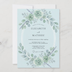 Convite Casamento com Eucalipto Azul-Pó
