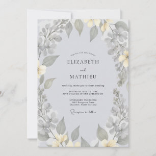 Convite Casamento com Eucalipto Cinza Suave