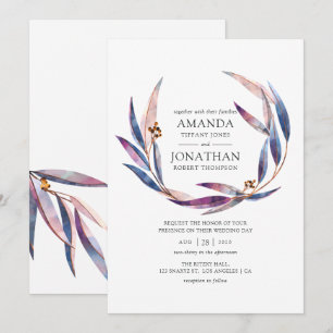 Convite Casamento com Eucalipto em Aquarela