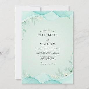 Convite Casamento com Eucalipto Espuma do Mar