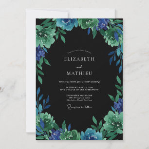 Convite Casamento com Eucalipto Folhagem Jade Índigo