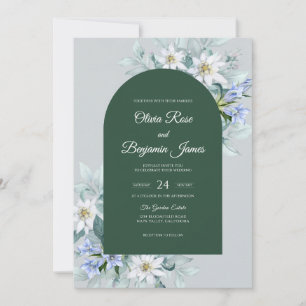 Convite Casamento com Eucalipto Margarida Verde Floresta