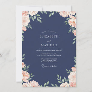 Convite Casamento com Eucalipto Suave Folhagem de Pêssego