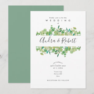 Convite Casamento com Eucalyptus Garland