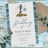 Casamento com Farol de Aquarela