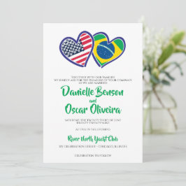 Convite Casamento com Flagres do Coração Americano
