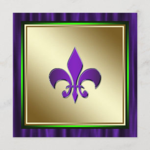 Convite Casamento com Fleur De Lis Mardi Gras