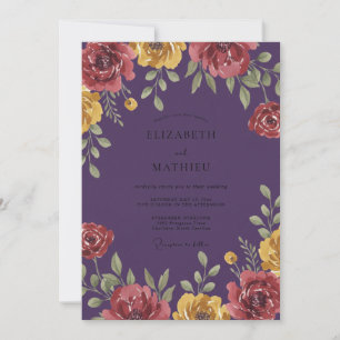 Convite Casamento com Flor de Ameixa Amarela