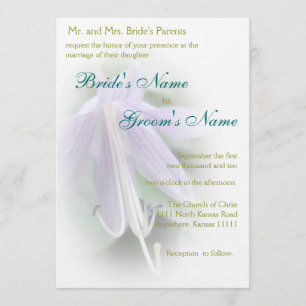 Convite Casamento com Flor de Hosta Roxa
