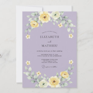 Convite Casamento com Flor de Lavanda Suave