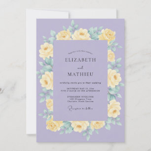 Convite Casamento com Flor de Lilás Amarela