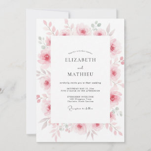 Convite Casamento com Flor de Malva Suave