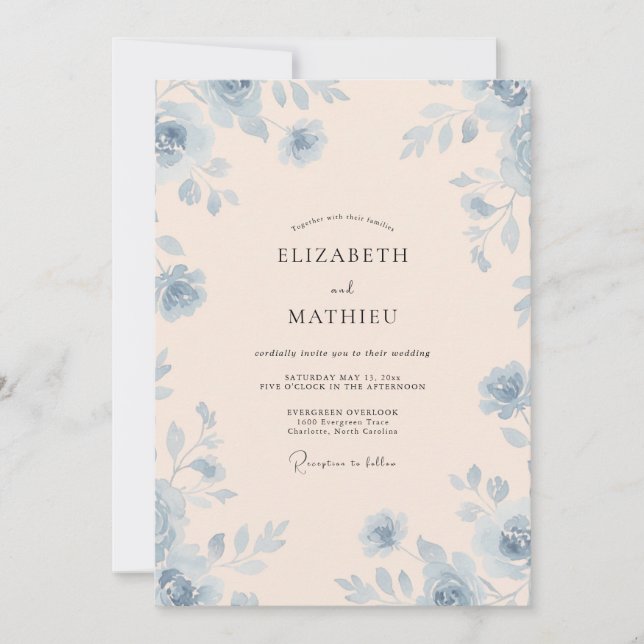 Convite Casamento com Flor de Marfim de Aço (Frente)