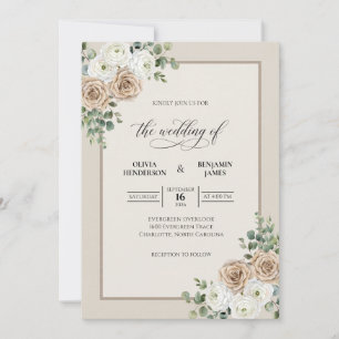 Convite Casamento com Flor de Salvia Champagne