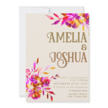 Casamento com Flor Rosa e Laranja Queimada