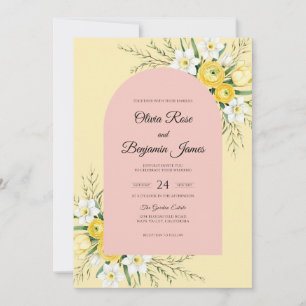 Convite Casamento com Flor Silvestre Borboleta de Limão