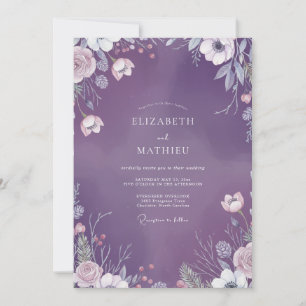 Convite Casamento com Flor Silvestre de Ámética Suave