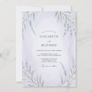 Convite Casamento com Flor Silvestre Violeta Pálida