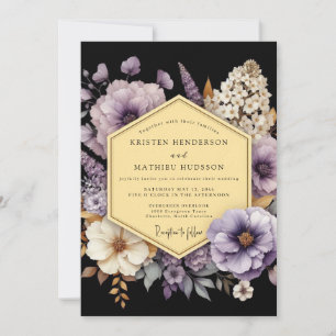 Convite Casamento com Flora Dourada de Ámbar