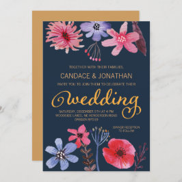 Convite Casamento com Flora Pintada