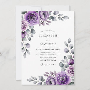Convite Casamento com Florada Artística Lavanda