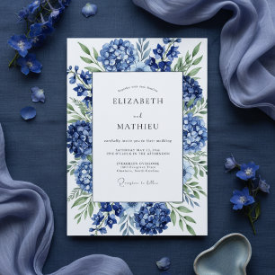 Convite Casamento com Florada de Hortênsia Azul Real