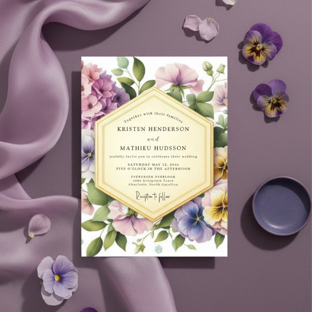 Convite Casamento com Florada Exuberante de Lavanda (Criador carregado)